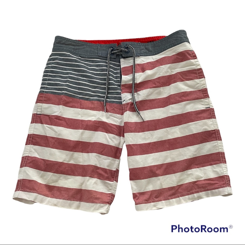 Mens American flag baiting suit, red white and blue, Goodfellow & Co, Size 30